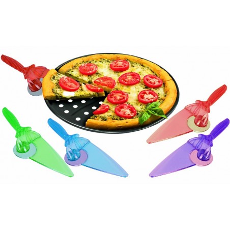 Paletta e lama  rotante taglia pizza 2 in 1 lama in accio inox TAGLIA e SERVI