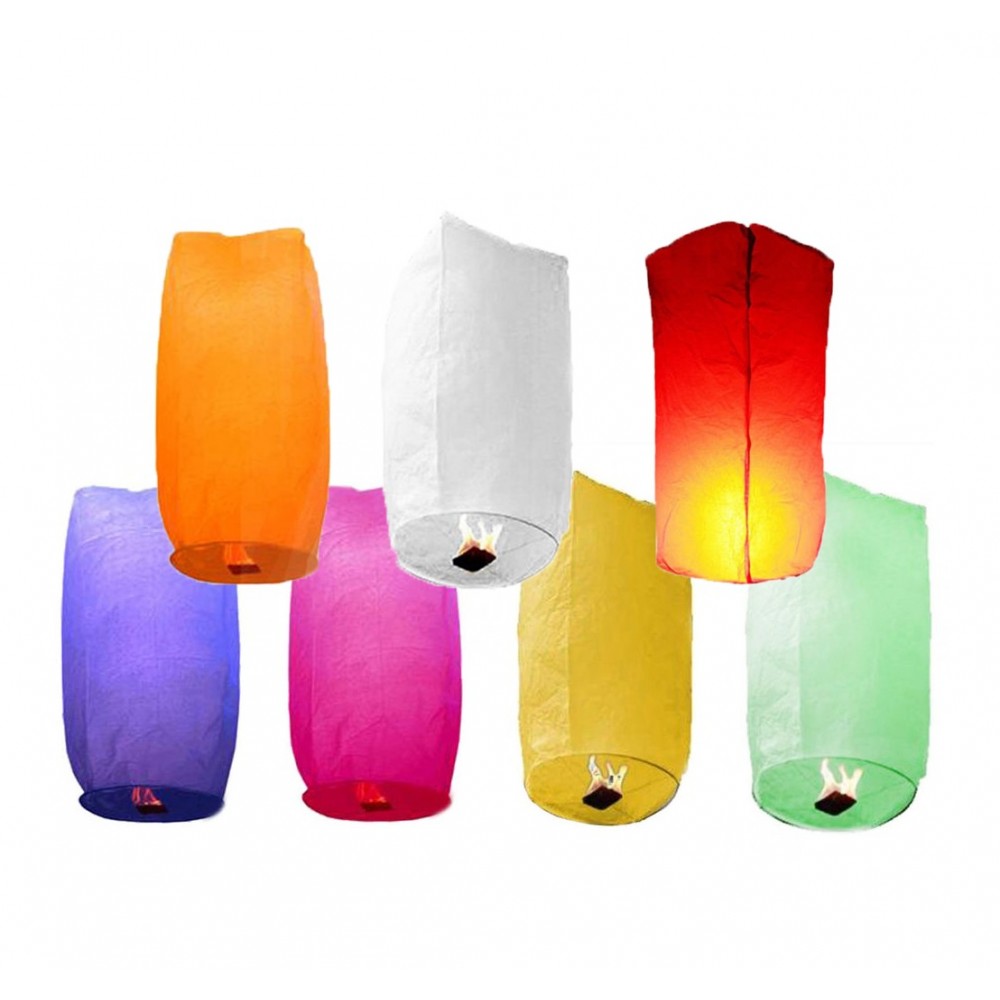 SHATCHI 30 Lanterne Cinesi Volanti Colorate - Ecologiche, Biodegradabili, Senza Fili - Per Matrimoni, Feste, Capodanno, Desideri E Decorazioni Notturne
