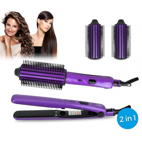 Piastra per capelli 3 in 1 capelli lisci ricci e con fresee Beauty Set