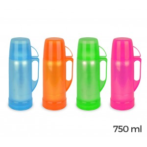 3216 Thermos per bevande welkhome rivestito in plastica colorata 750 ml