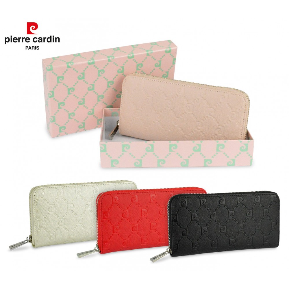 David Jones - Portafoglio Portamonete Lungo Donna - Portacarte Simil Pelle PU - Molti Scomparti Tasche per banconote e monete - Beige