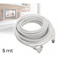 029480 Cavo matassa 5m per Antenna collegamento tv coassiale maschio-femmina