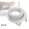 029480 Cavo matassa 5m per Antenna collegamento tv coassiale maschio-femmina