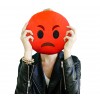 557315 Cuscino emoji rosso di RABBIA di grande effetto circa 30cm ø