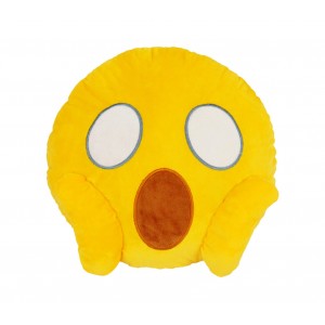 557315A Cuscino emoji viso che urla dalla paura colore giallo ø 30 cm circa