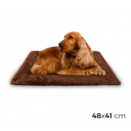 3003 Materassino morbido in vellutino per cani taglia m marrone 48 x 41 cm