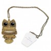 Collana 75 cm lunga vintage ciondolo charm gufo gufetto owl bronzo Necklace