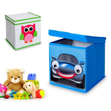 783102 Scatola portagiochi per bambini quadrata con coperchio 27 x 28 cm in tnt