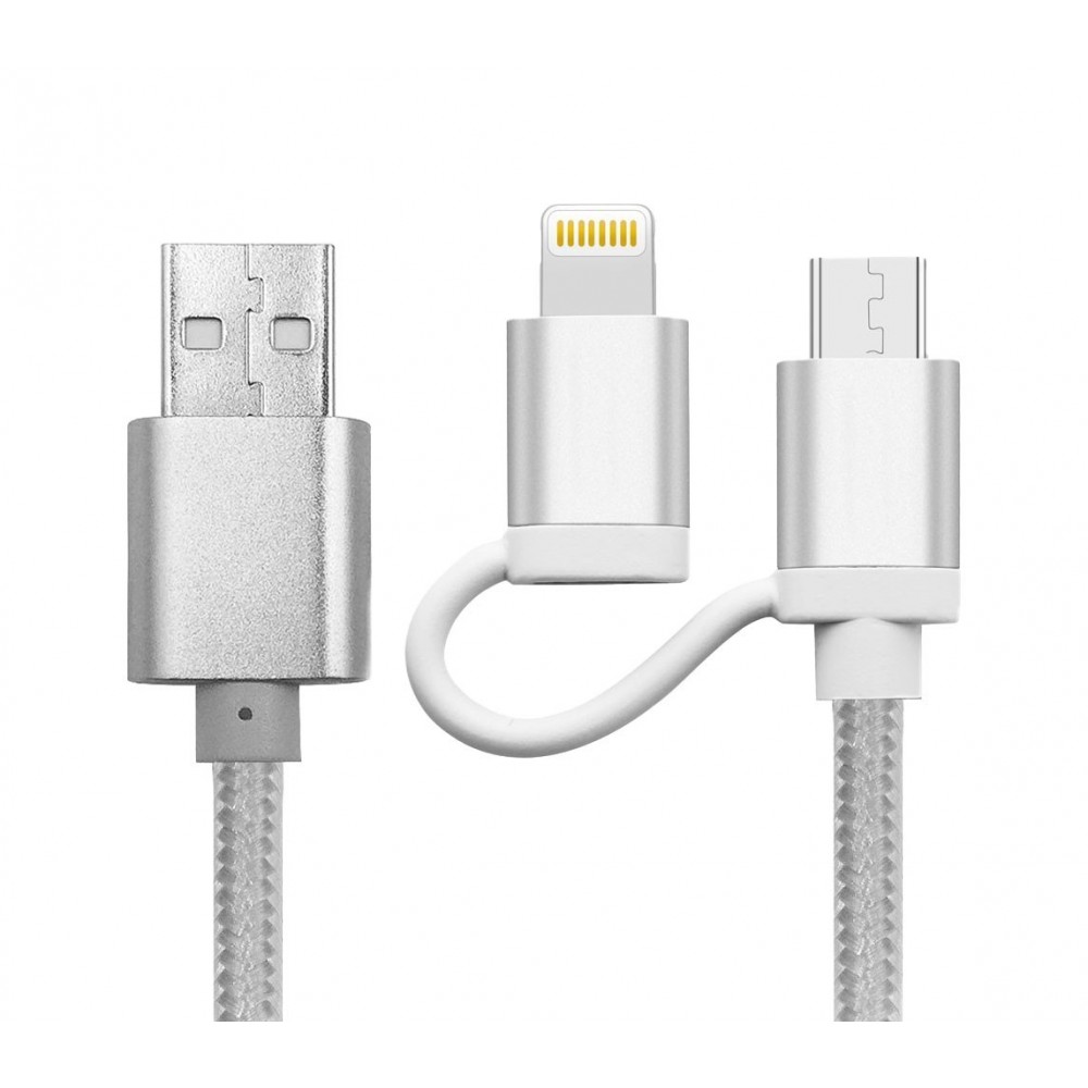 893267 Cavo 2 in 1 micro USB e adattatore Lightning ricarica e dati 39
