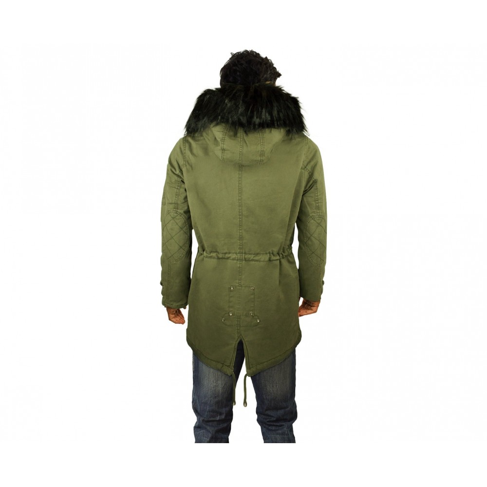 Parka Piazzaitalia Homme – Vert Militaire – Taille S – Avec Capuche – Très Bon état