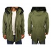 Giubbotto parka da uomo D-235 mod. Revange con cappuccio e pellicciotto 