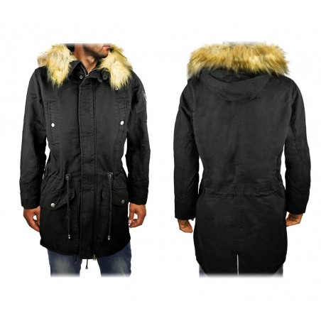 Giubbotto parka da uomo D-201 mod. WINTER COOL cappuccio con pellicciotto