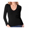 Maglia donna mod. Lisa 615256 slim fit con interno felpato scollo a v