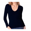 Maglia donna mod. Lisa 615256 slim fit con interno felpato scollo a v