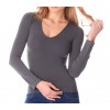 Maglia donna mod. Lisa 615256 slim fit con interno felpato scollo a v