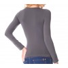 Maglia donna mod. Lisa 615256 slim fit con interno felpato scollo a v