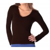 Maglia donna mod. Lisa 615256 slim fit con interno felpato scollo a v