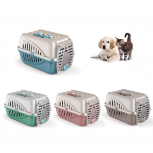 10567 Trasportino in plastica per animali PANZER made in Italy 50x33x21cm