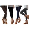 Set 5 leggings donna F3088 effetto termico interno felpato elasticizzato collant