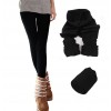 Set 5 leggings donna F3088 effetto termico interno felpato elasticizzato collant