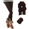 Set 5 leggings donna F3088 effetto termico interno felpato elasticizzato collant