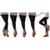 Pack da 3-5-10 leggings NERI donna F3088 termici interno felpato elasticizzato