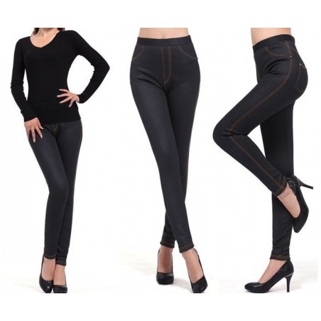 Leggings denim JEGGINGS felpati con pelliccia elasticizzato in