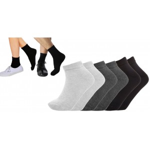Pack di 12 paia di calzini corti da uomo o da donna in vari colori in taglia unica