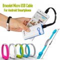 Bracciale cavo dati usb per smartphone samsung con funzione di caricabatteria in silicone colorato unisex