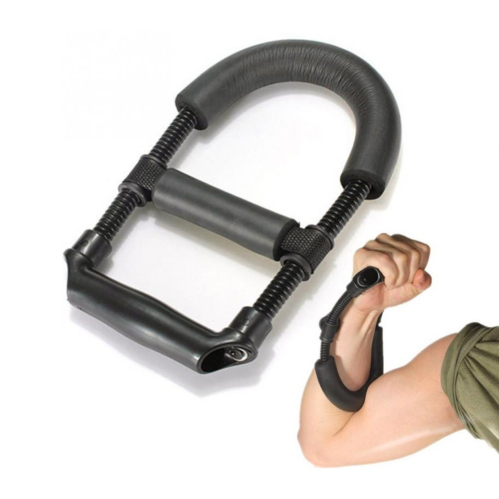 C.P.Sports - Attrezzo professionale per allenamento avambraccio e polso, con e senza impugnatura, manubrio di trazione, allenamento per dita, smal