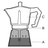 Caffettiera moka classica 3 tazze caffè espresso fatto in casa