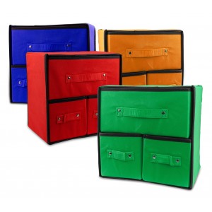 049880 Organizer salvaspazio in TNT con 3 cassetti 30 x 29 x 22 cm