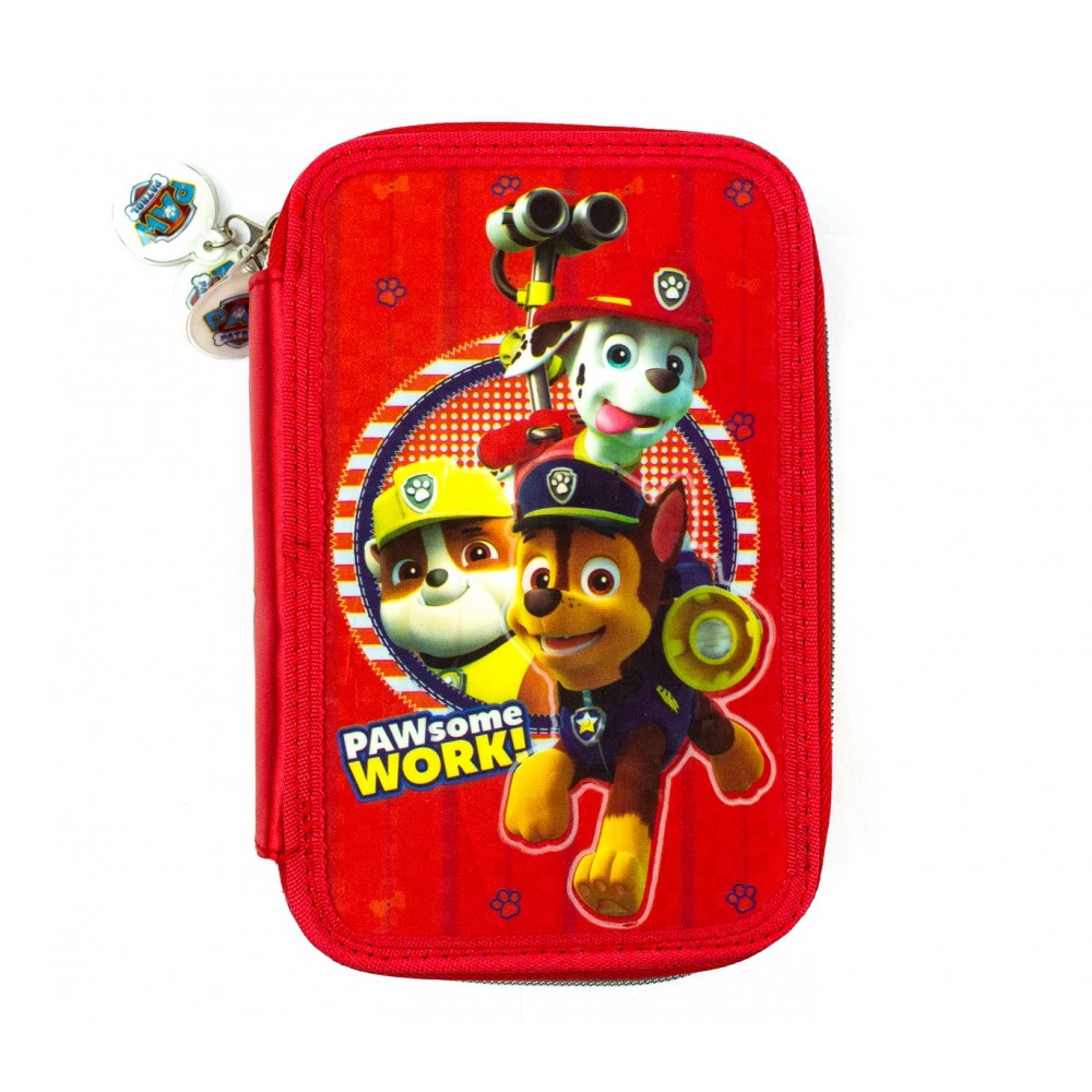 Astuccio Paw Patrol Pups On The Go, Blu Navy, 21x7x7 Cm, 100% Poliestere, Vadobag