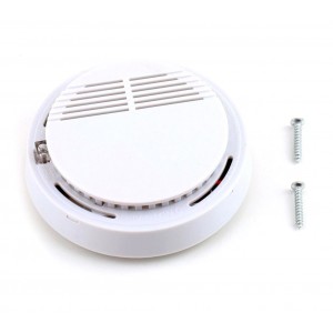 Rivelatore di fumo SMOKE ALARM automatico tondo con viti di montaggio incluse