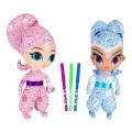 SHI-y17 Shimmer & Shine bambole da colorare con pennarelli inclusi