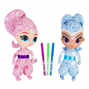 SHI-y17 Shimmer & Shine bambole da colorare con pennarelli inclusi