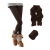 Set 5 leggings donna effetto termico interno felpato elasticizzato vari colori