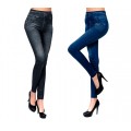 Leggings GIADA effetto denim modello slim fit modellante in due colori felpato