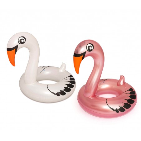  Salvagente BESTWAY 36124 a forma di cigno cm.165x117 due colori bianco e rosa 