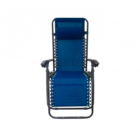 Sedia sdraio pieghevole EVERTOP 485330 totalmente reclinabile relax BLU