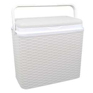 ADRIATIC 271681 Frigo portatile da 24 lt in PP Bianco trama RATTAN 40x37x23cm