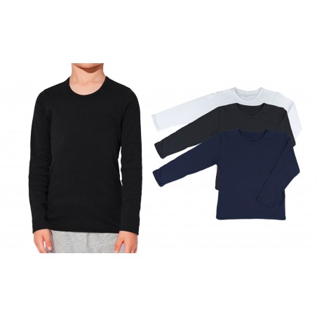 Pack 4 Maglie Bambino XONDE GIROCOLLO VKA32 interno felpato manica lunga