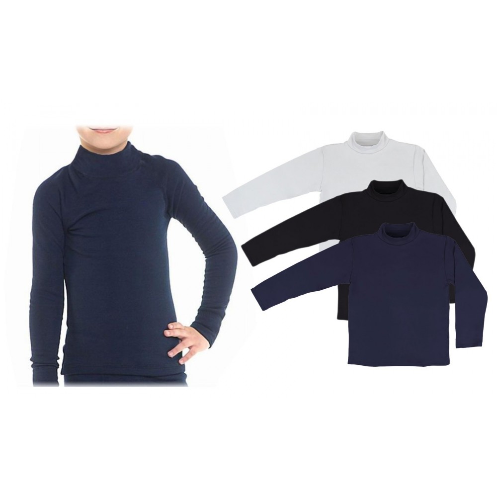 MEDIA WAVE Store - Pack 3 Lupetti Termici Uomo, Mezzo Collo, Interno Felpato, Nero, Taglie XL/XXL
