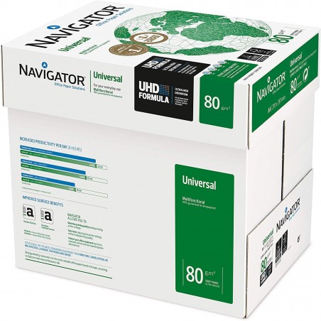 NAVIGATOR Pack 5x Risme di carta formato A4 500 fogli da 80g Universal Copy