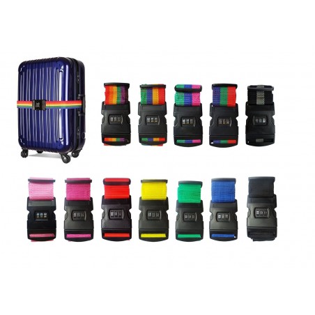 Cinghie Per Valigie Con Lucchetto - 2 Pezzi Arcobaleno, Regolabili Fino A 200cm