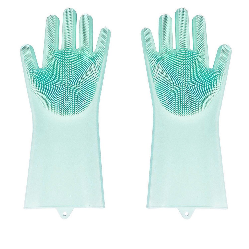 Guanti Per Lavare I Piatti In Silicone - Con Spugna Integrata, Antiscivolo, Resistenti Al Calore Fino A 160°C - Foto 10