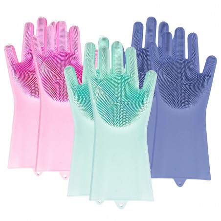 Coppia di Guanti in silicone 2 in 1 con spugna 183693 GLOVE BETTER multifunzione