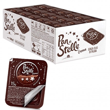 Pack di 126 Pan di Stelle 1890g Crema spalmabile monoporzione alla nocciola 15g