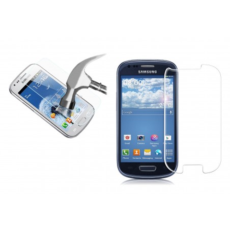 Pellicola trasparente in vetro temprato smartphone  protegge lo schermo da urti e cadute SAMSUNG S3 MINI