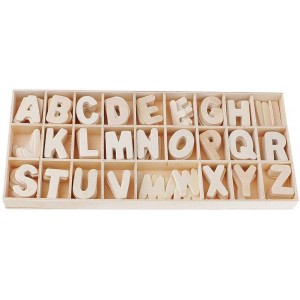Box Lettere 130pz per decoupage in legno 146149 shabby chic decorazione